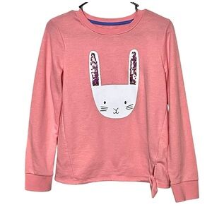 Cat & Jack Reversible Sequin Bunny Sweatshirt Size X Large (14/16) Pink/White